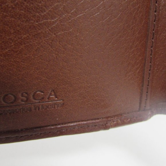 BOSCA LEATHER BIFOLD WALLET BROWN MEN'S Cc SLOTS DRIVER LICENSE FOLD OUT - Picture 6 of 8